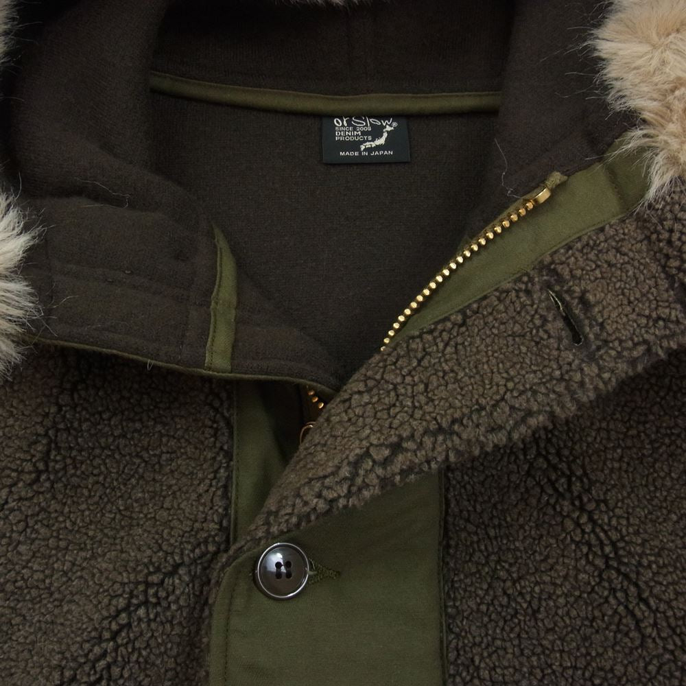 orSlow オアスロウ BEAMS BOY ビームスボーイ 別注 FUR HOODED FLEECE VEST ファーフード フリース ベスト ブラウン系【極上美品】【中古】