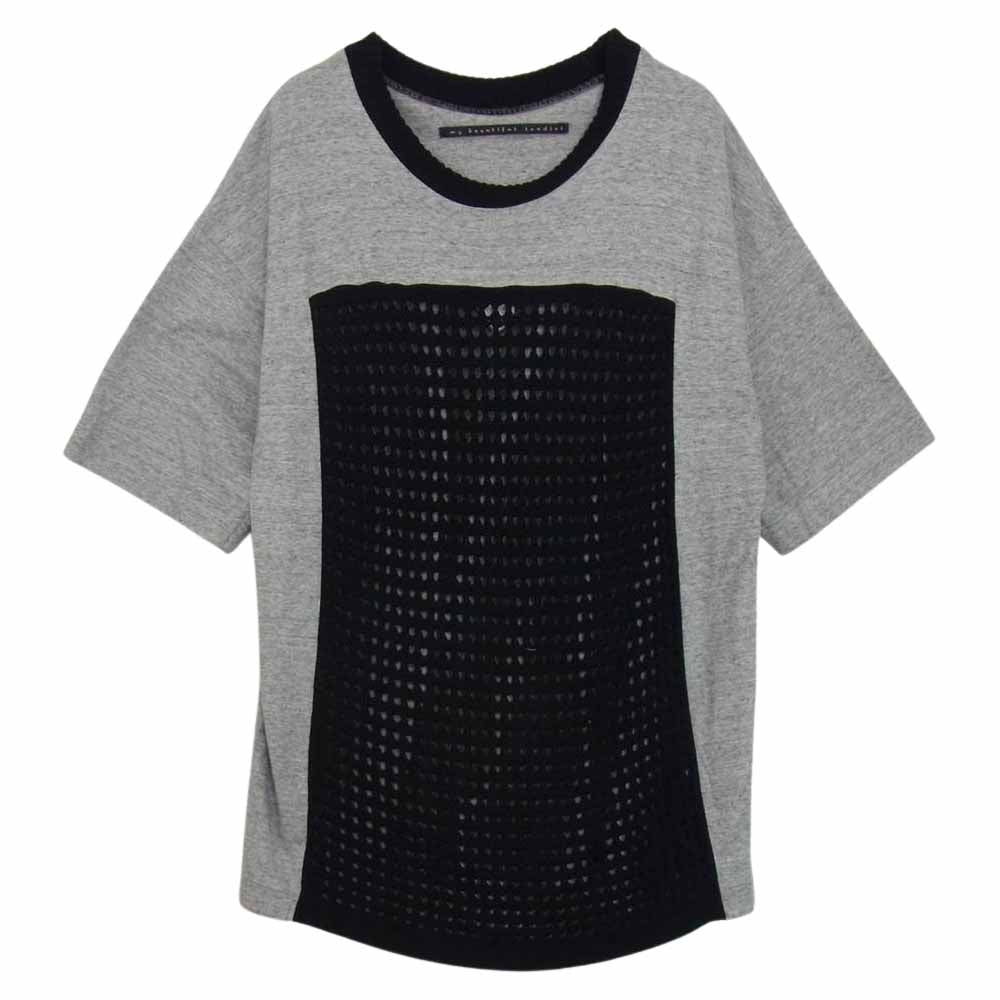 マイビューティフルランドレット WM10-CS181103 plain stitch クルーネックリブ プレーンステッチ メッシュ編み オーバーサイズ 半袖 Tシャツ グレー系【中古】