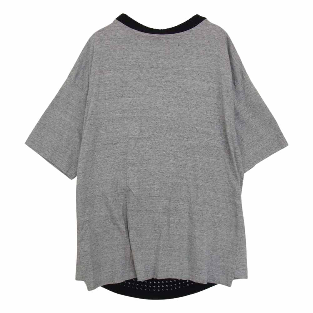 マイビューティフルランドレット WM10-CS181103 plain stitch クルーネックリブ プレーンステッチ メッシュ編み オーバーサイズ 半袖 Tシャツ グレー系【中古】