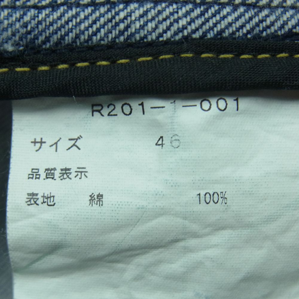 renoma レノマ PARIS 20SS R201-1-001 ケミカルウォッシュ加工 ロゴワッペン デニム チェスター コート インディゴブルー系 46【中古】