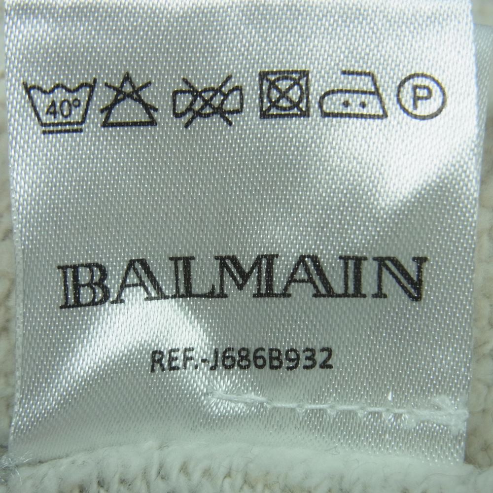 BALMAIN バルマン REF-J686B 国内正規品 ダブルジップ 裏起毛 フルジップ パーカー フーディ コットン グレー系 XS【中古】