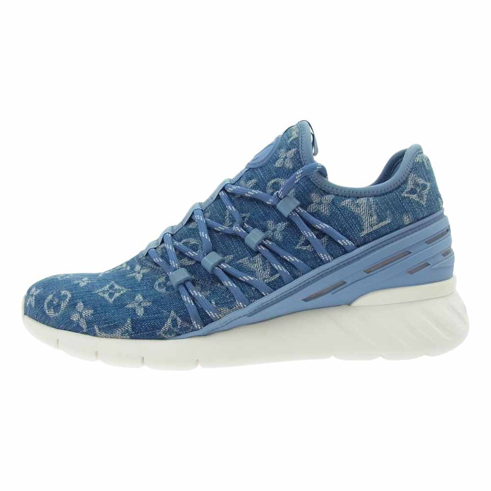 LOUIS VUITTON ルイ・ヴィトン 1A4U47 ファストレーン ライン モノグラムデニム レースアップ ローカット スニーカー ライトブルー系 6【中古】