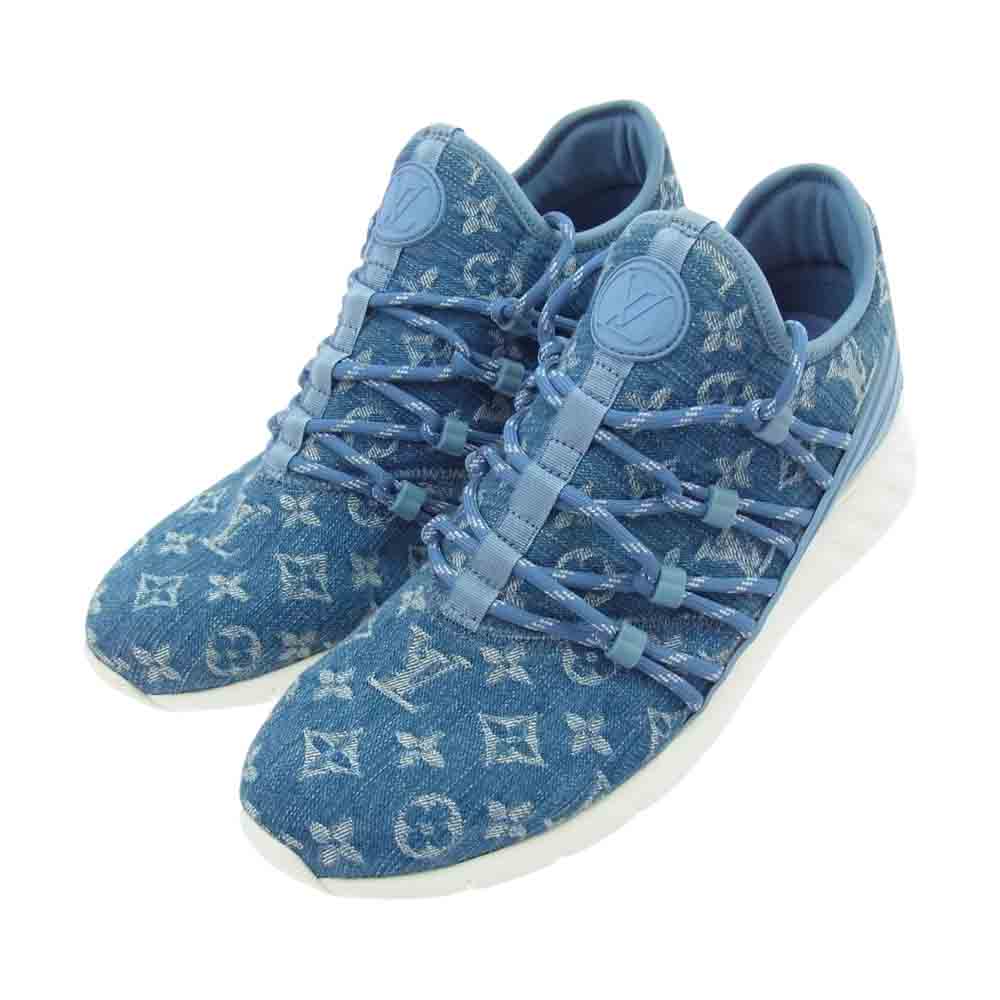 LOUIS VUITTON ルイ・ヴィトン 1A4U47 ファストレーン ライン モノグラムデニム レースアップ ローカット スニーカー ライトブルー系 6【中古】