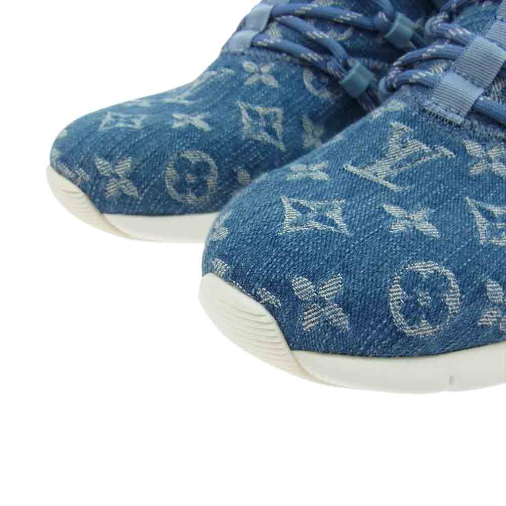 LOUIS VUITTON ルイ・ヴィトン 1A4U47 ファストレーン ライン モノグラムデニム レースアップ ローカット スニーカー ライトブルー系 6【中古】