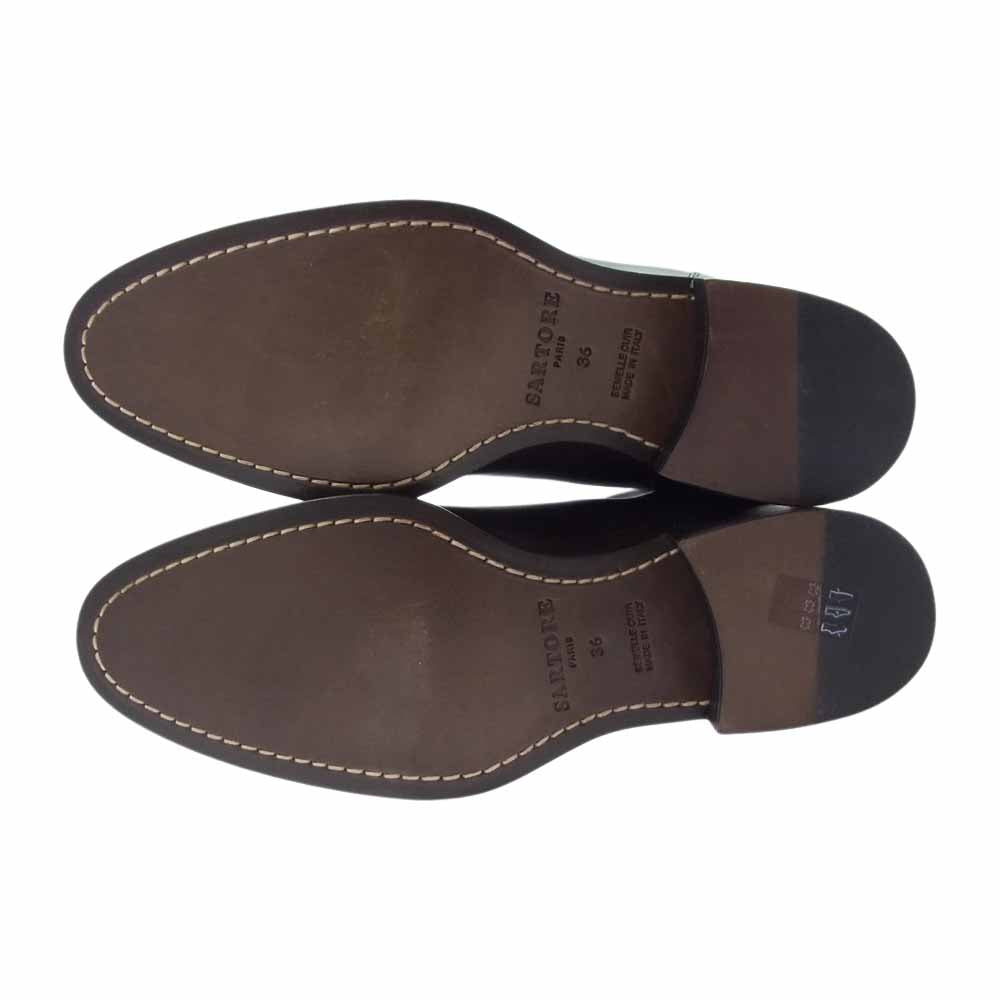 サルトル SR2000 未使用品 EBANO バックベルト ロングブーツ ダークブラウン ブラウン系 36【極上美品】【中古】