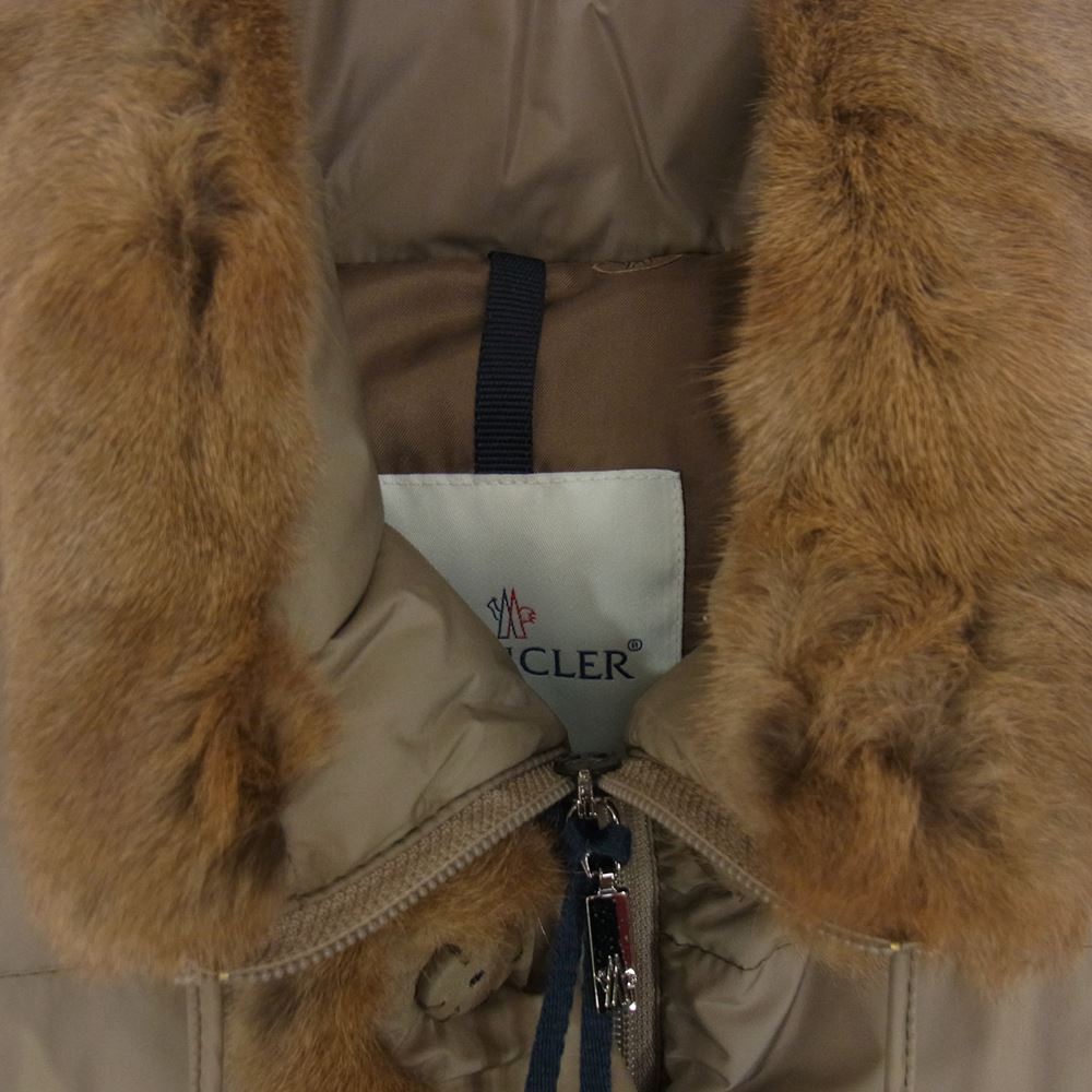 MONCLER モンクレール 120934993110 CLEMATITE クレマチス ファー付き ダウンコート ブラウン系 1【極上美品】【中古】