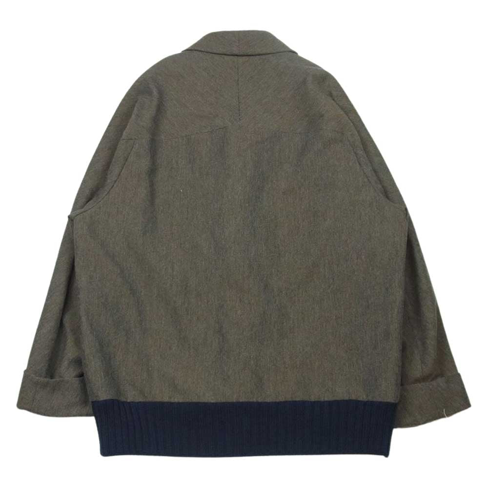 kolor カラー 22AW 22WCM-G06108-A ニットドッキング ラギットヘリンボーン ウール ショールカラー レイヤード ジャケット グレイッシュブラウン系 1【新古品】【未使用】【中古】