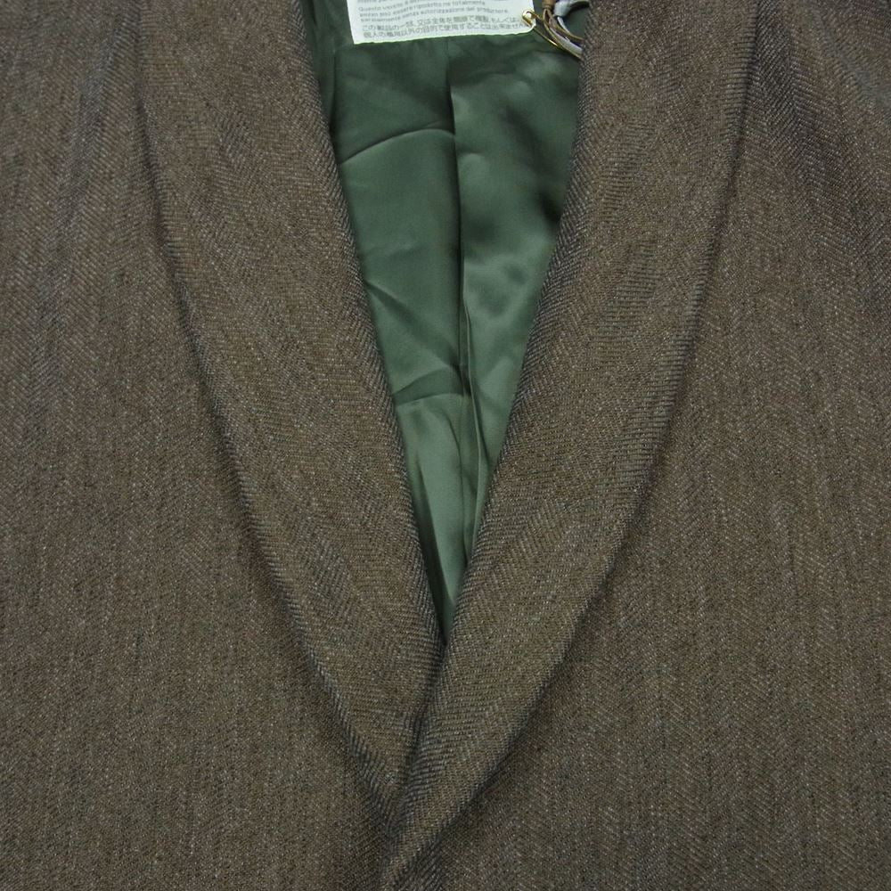 kolor カラー 22AW 22WCM-G06108-A ニットドッキング ラギットヘリンボーン ウール ショールカラー レイヤード ジャケット グレイッシュブラウン系 1【新古品】【未使用】【中古】