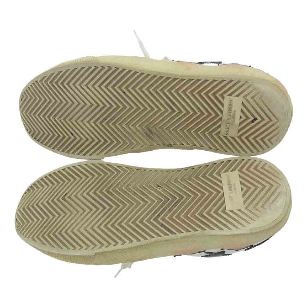 SAINT LAURENT サンローラン 421572 レザー スター ローカット スニーカー ホワイト系 ブラック系【中古】