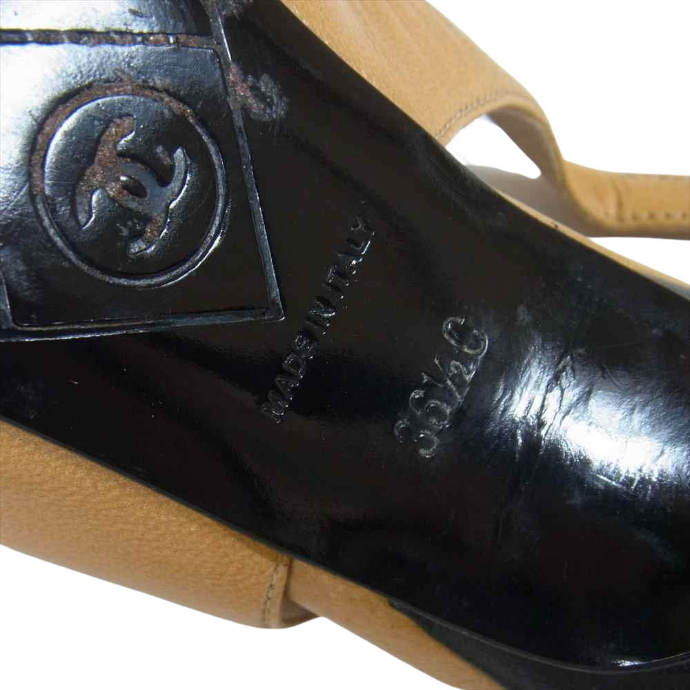 CHANEL シャネル バイカラー パンプス  ライトブラウン系 36 1/2 C【中古】
