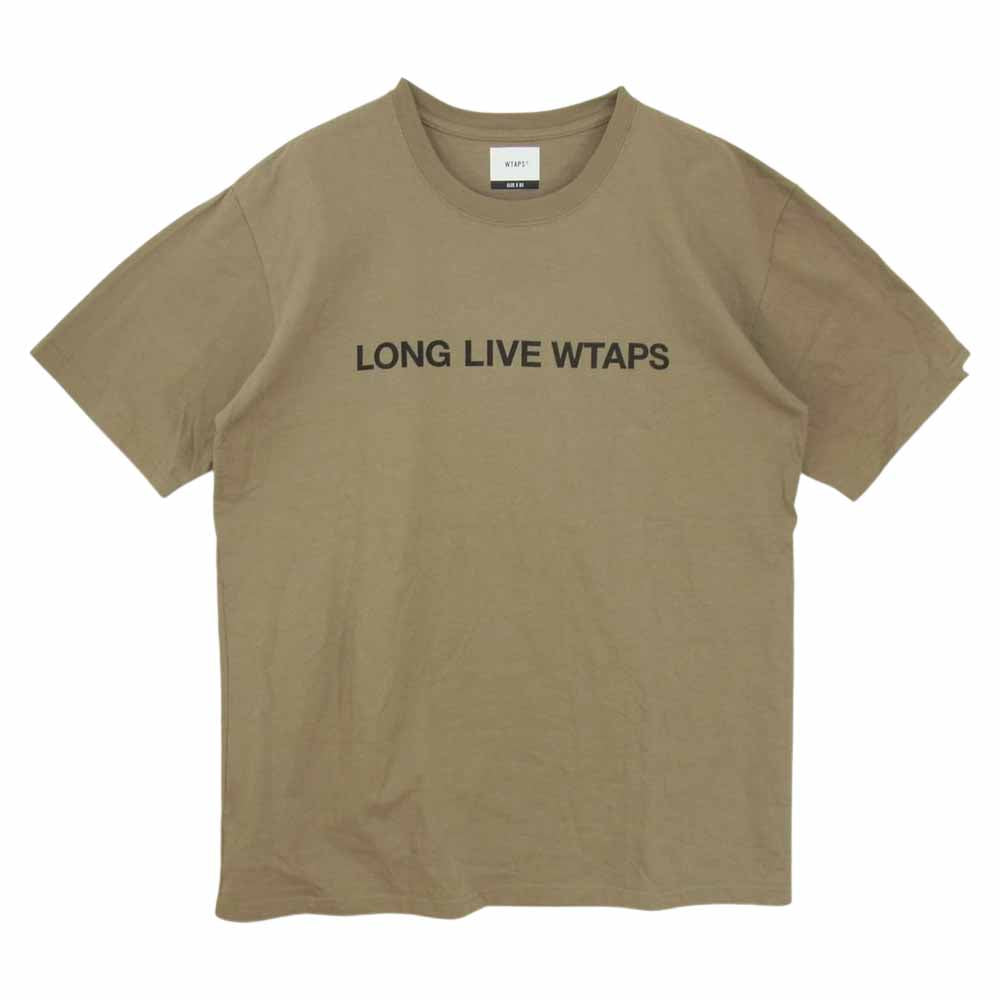 WTAPS ダブルタップス LONG LIVE WTAPS プリント 半袖 Tシャツ ベージュ ベージュ系 03【中古】