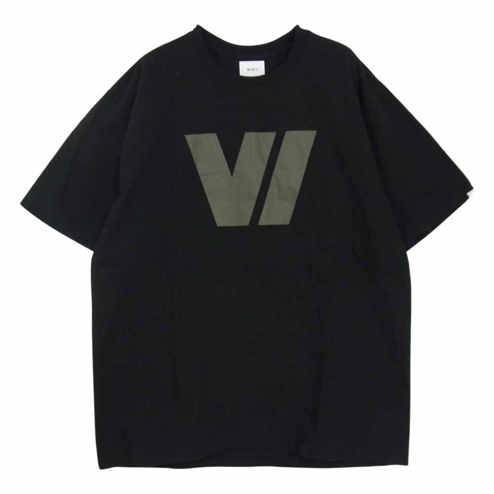 WTAPS ダブルタップス 21SS 211PCDT-ST08S V/ SS TEE バックロゴ プリント 半袖 Tシャツ ブラック系 X 04【中古】