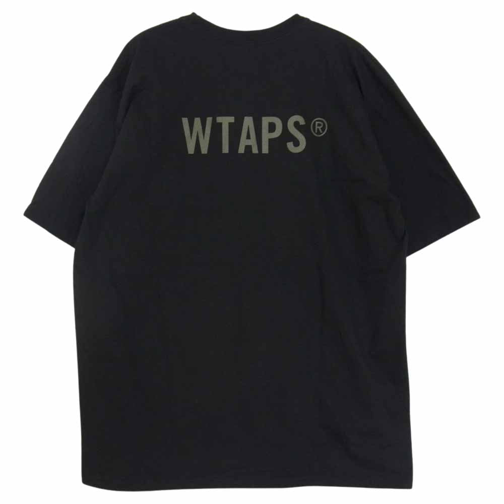 WTAPS ダブルタップス 21SS 211PCDT-ST08S V/ SS TEE バックロゴ プリント 半袖 Tシャツ ブラック系 X 04【中古】