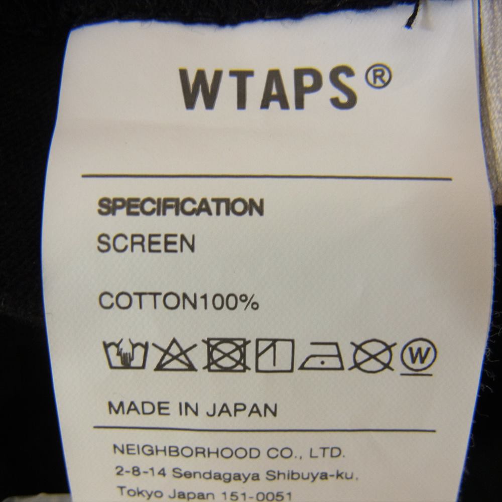 WTAPS ダブルタップス 21SS 211PCDT-ST08S V/ SS TEE バックロゴ プリント 半袖 Tシャツ ブラック系 X 04【中古】