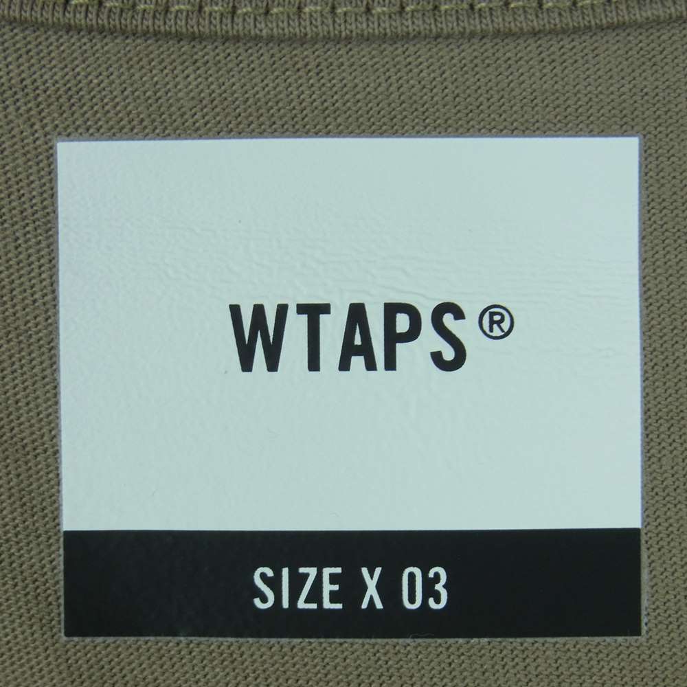WTAPS ダブルタップス 20SS 201PCDT-ST05S 40PCT UPARMORED S/S TEE バックプリント 半袖 Tシャツ グレイッシュオリーブ系 03【極上美品】【中古】