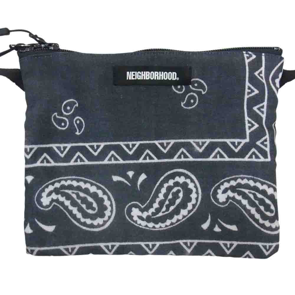 NEIGHBORHOOD ネイバーフッド 21AW 212TQNH-CG08 BANDANA CHOPPED SACOCHE バンダナ チョップド サコッシュ ショルダー バッグ グレー系 ネイビー系【中古】