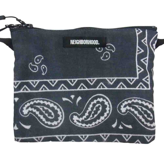 NEIGHBORHOOD ネイバーフッド 21AW 212TQNH-CG08 BANDANA CHOPPED SACOCHE バンダナ チョップド サコッシュ ショルダー バッグ グレー系 ネイビー系【中古】