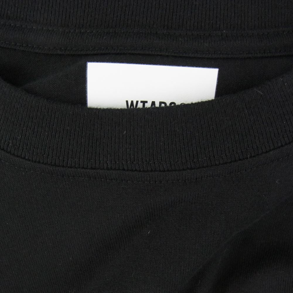 WTAPS ダブルタップス 20AW 202ATDT-LT01S STENCIL L/S TEE バックプリント ロゴ 長袖 Tシャツ ブラック系 X03【極上美品】【中古】