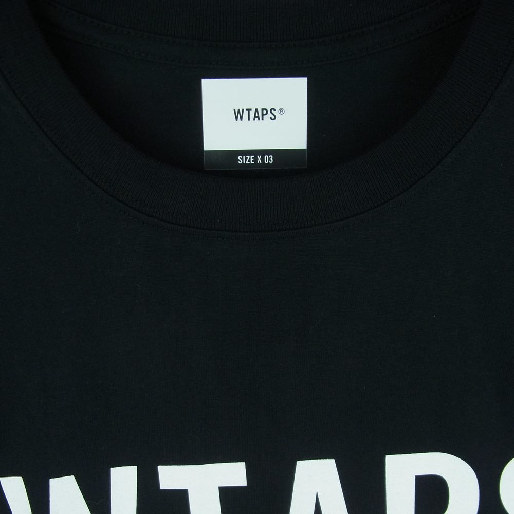 WTAPS ダブルタップス 20AW 202PCDT-ST02S WTVUA TEE ロゴ プリント 半袖 Tシャツ ブラック系 03【極上美品】【中古】