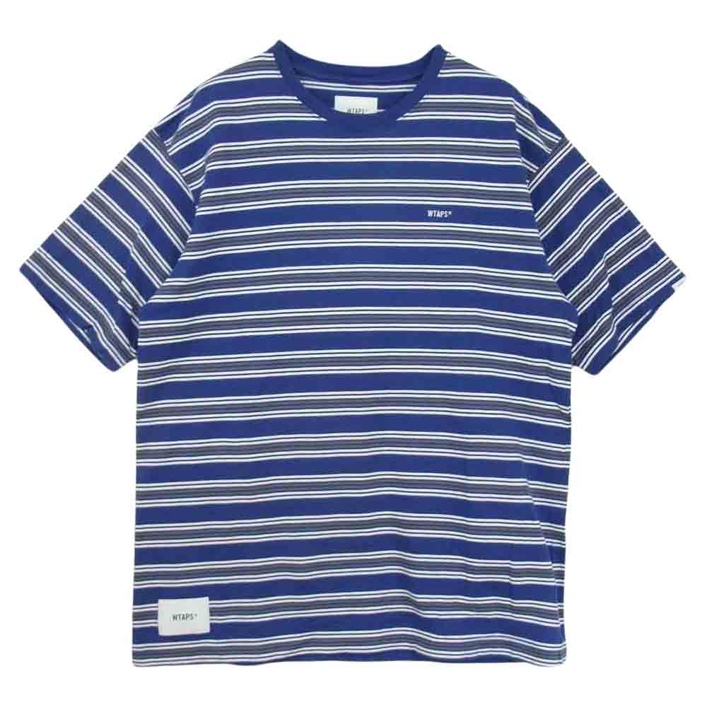 WTAPS ダブルタップス 21SS 211ATDT-CSM21 JAM 01 SS TEE ジャム 半袖 ボーダー Tシャツ ブルー系 グレー系 ホワイト系 03【中古】