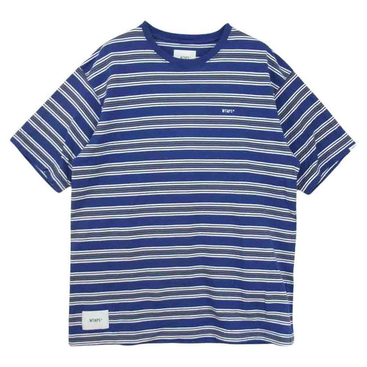 WTAPS ダブルタップス 21SS 211ATDT-CSM21 JAM 01 SS TEE ジャム 半袖 ボーダー Tシャツ ブルー系 グレー系 ホワイト系 03【中古】