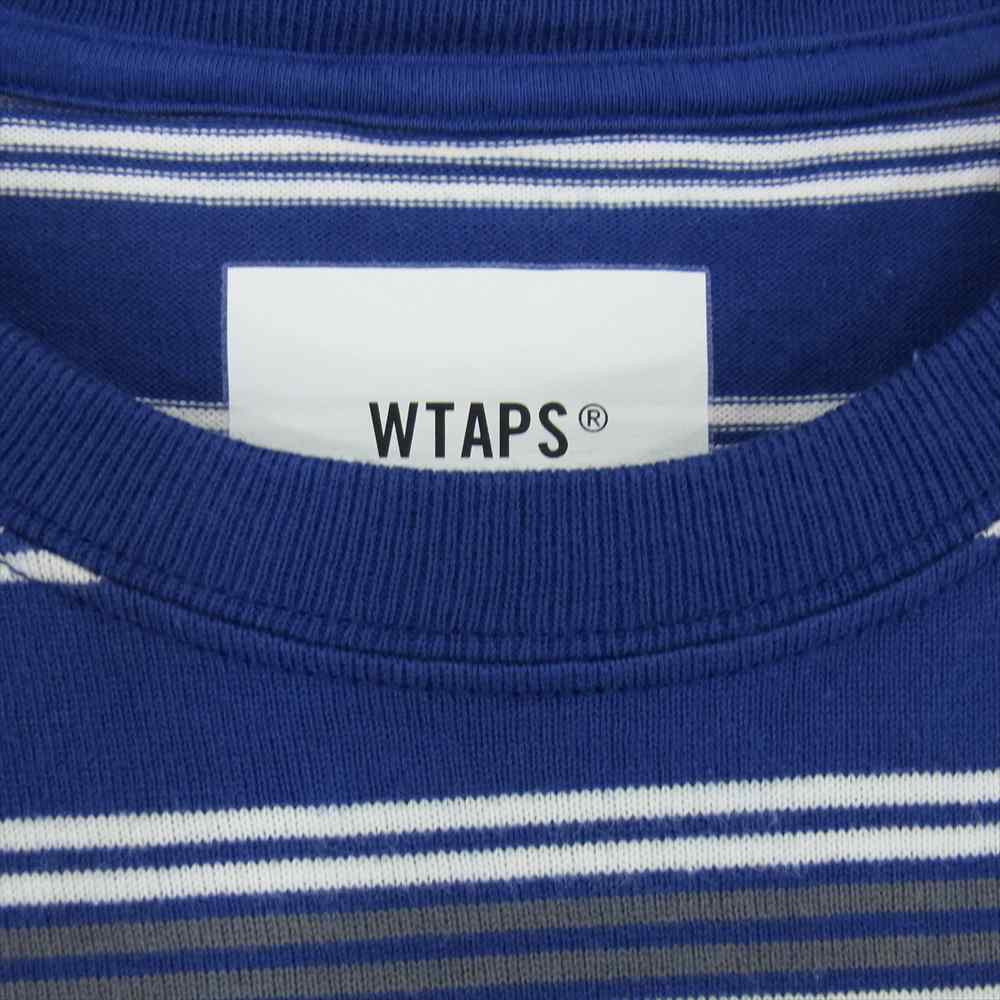 WTAPS ダブルタップス 21SS 211ATDT-CSM21 JAM 01 SS TEE ジャム 半袖 ボーダー Tシャツ ブルー系 グレー系 ホワイト系 03【中古】