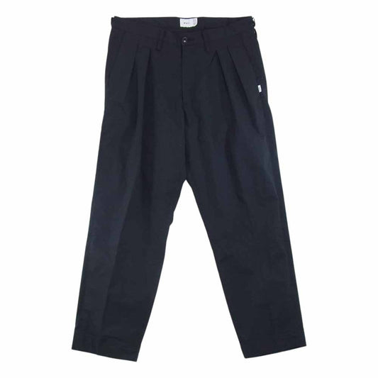 WTAPS ダブルタップス 21SS 211TQDT-PTM01 TUCK 01 TROUSERS リップストップ タック トラウザー パンツ ネイビー系 03【美品】【中古】