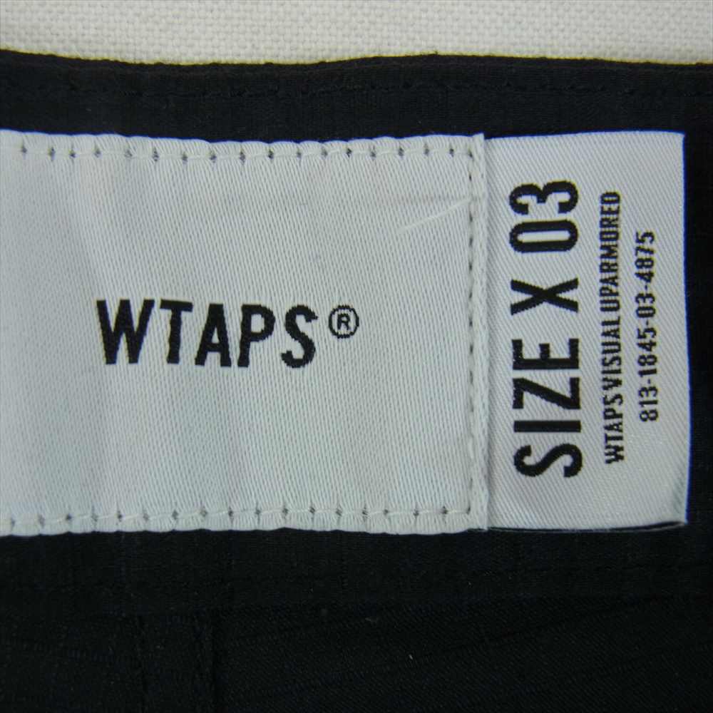 WTAPS ダブルタップス 21SS 211TQDT-PTM01 TUCK 01 TROUSERS リップストップ タック トラウザー パンツ ネイビー系 03【美品】【中古】