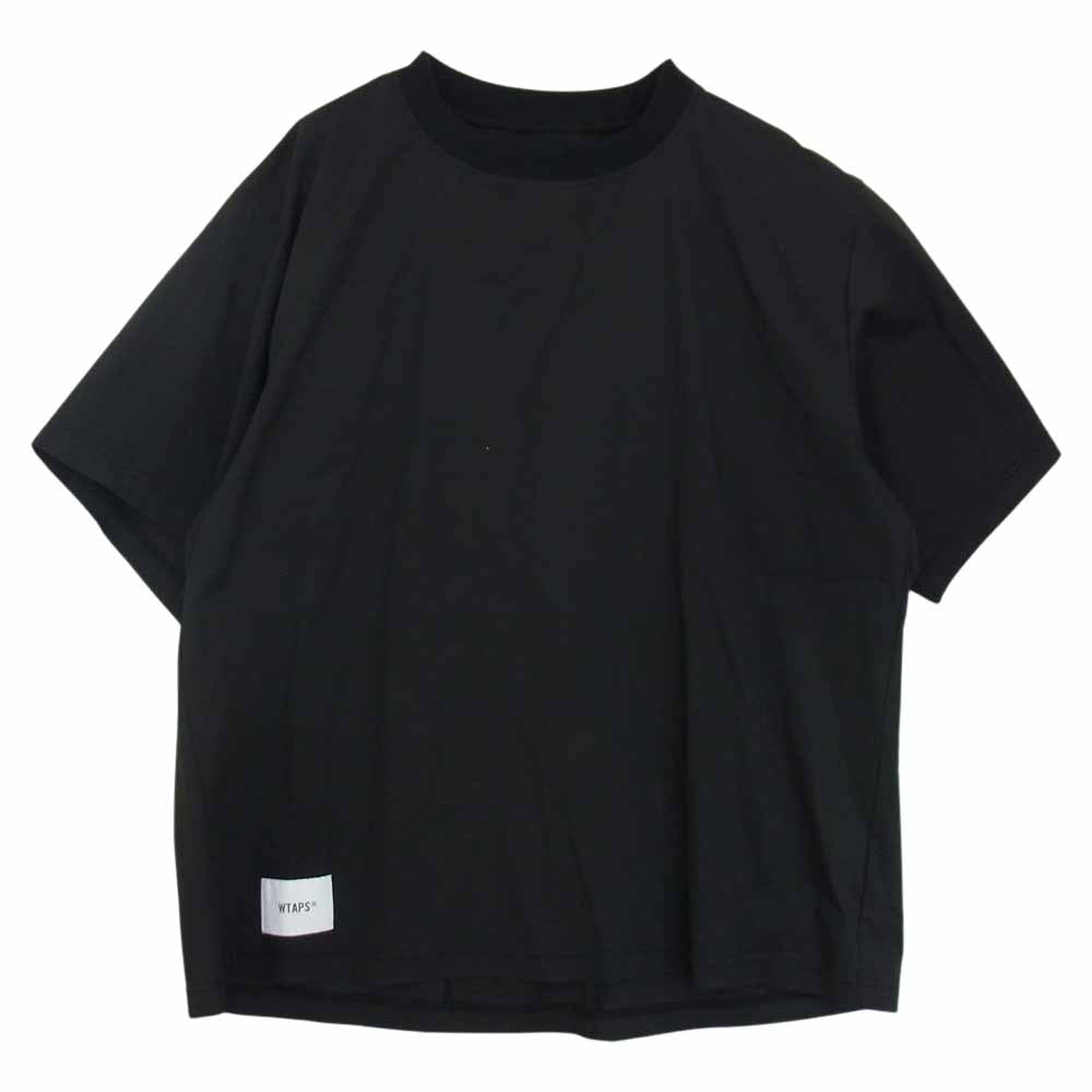 WTAPS ダブルタップス 21SS 211GWDT-SHM03 PEEP SS NYCO. BROADCLOTH ピープ ブロードクロス 襟リブ 半袖 Tシャツ ブラック系 X 03【中古】