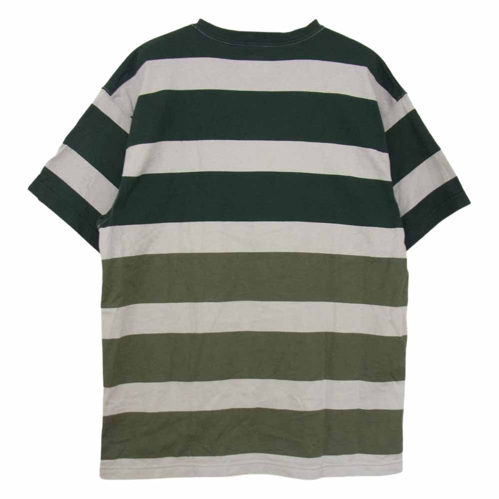 WTAPS ダブルタップス 22SS 221ATDT-CSM27 LANE SS COTTON ボーダー 半袖 Tシャツ  グレー系 モスグリーン系 グリーン系 02【中古】