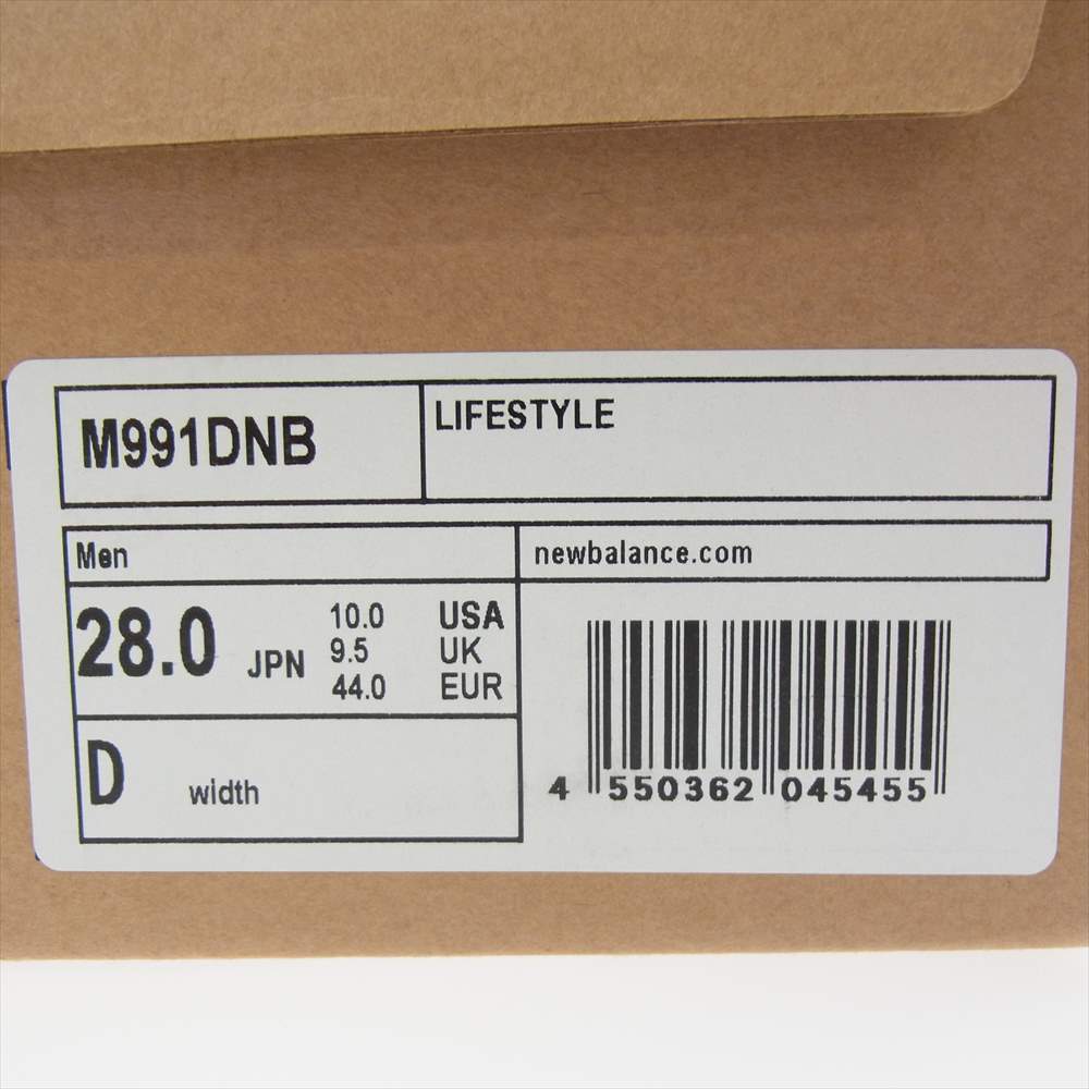 NEW BALANCE ニューバランス MADE IN ENGLAND イギリス製 M991DNB 991 スニーカー ダークネイビー系 USA10【中古】