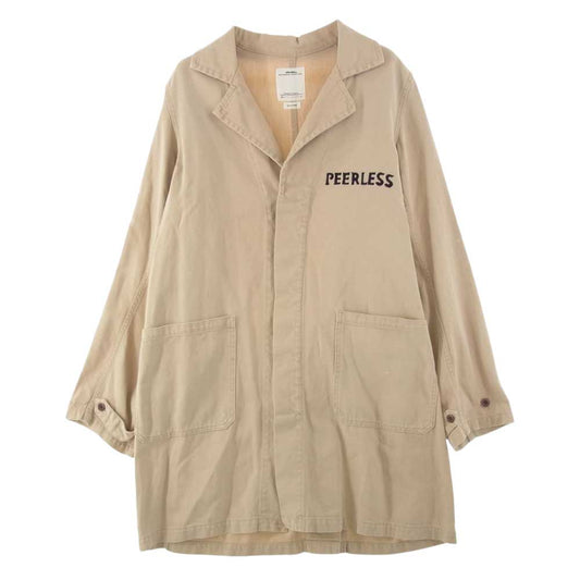 VISVIM ビズビム 0118205013014 18AW PEERLESS SHOP COAT 刺繍 ショップ コート ベージュ系【中古】