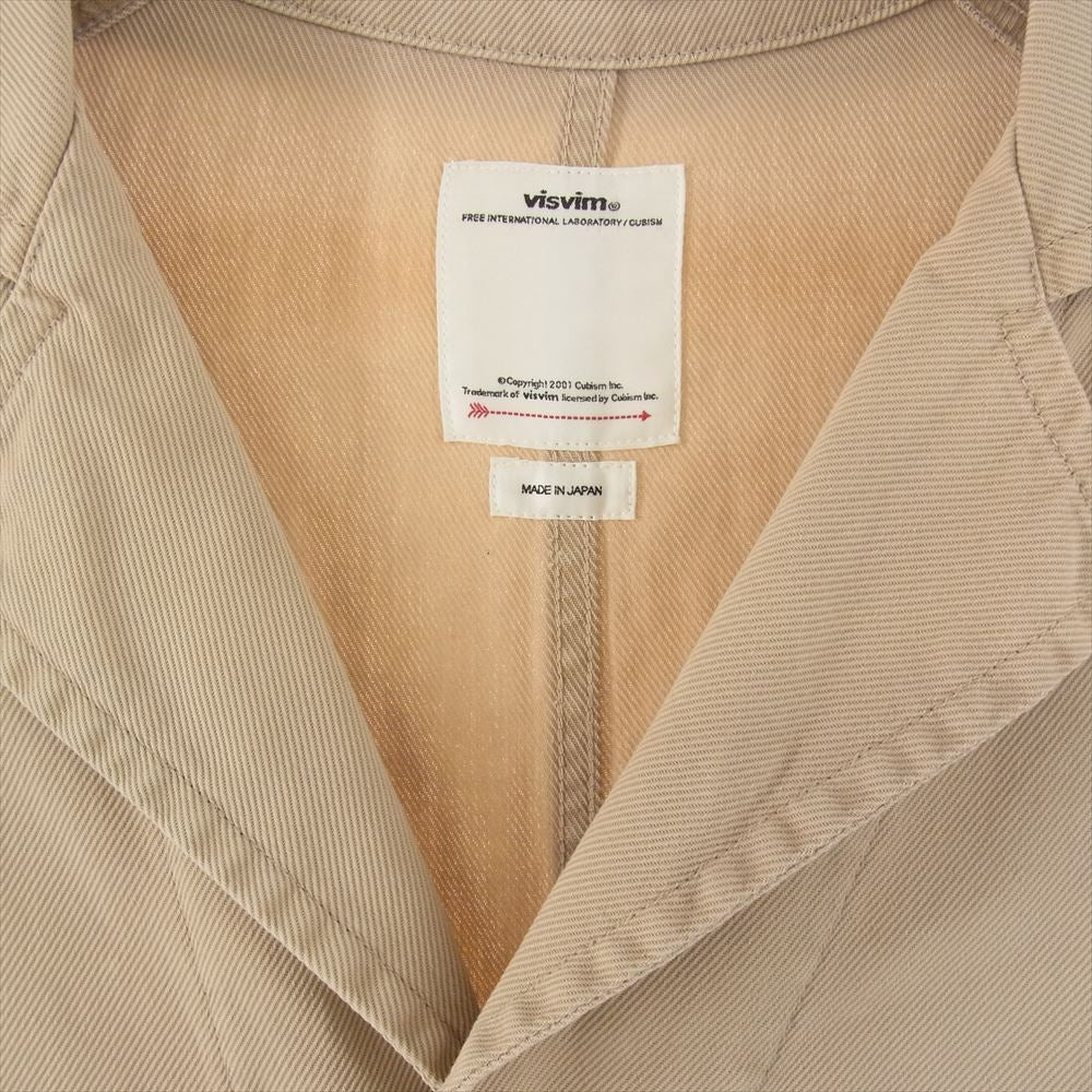 VISVIM ビズビム 0118205013014 18AW PEERLESS SHOP COAT 刺繍 ショップ コート ベージュ系【中古】