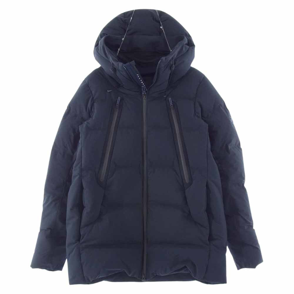 DESCENTE デサント MIZUSAWA DOWN COAT MOUNTAINEER HC 水沢 ダウン コート マウンテニア ハーフ ダウン コート ネイビー系 S【中古】
