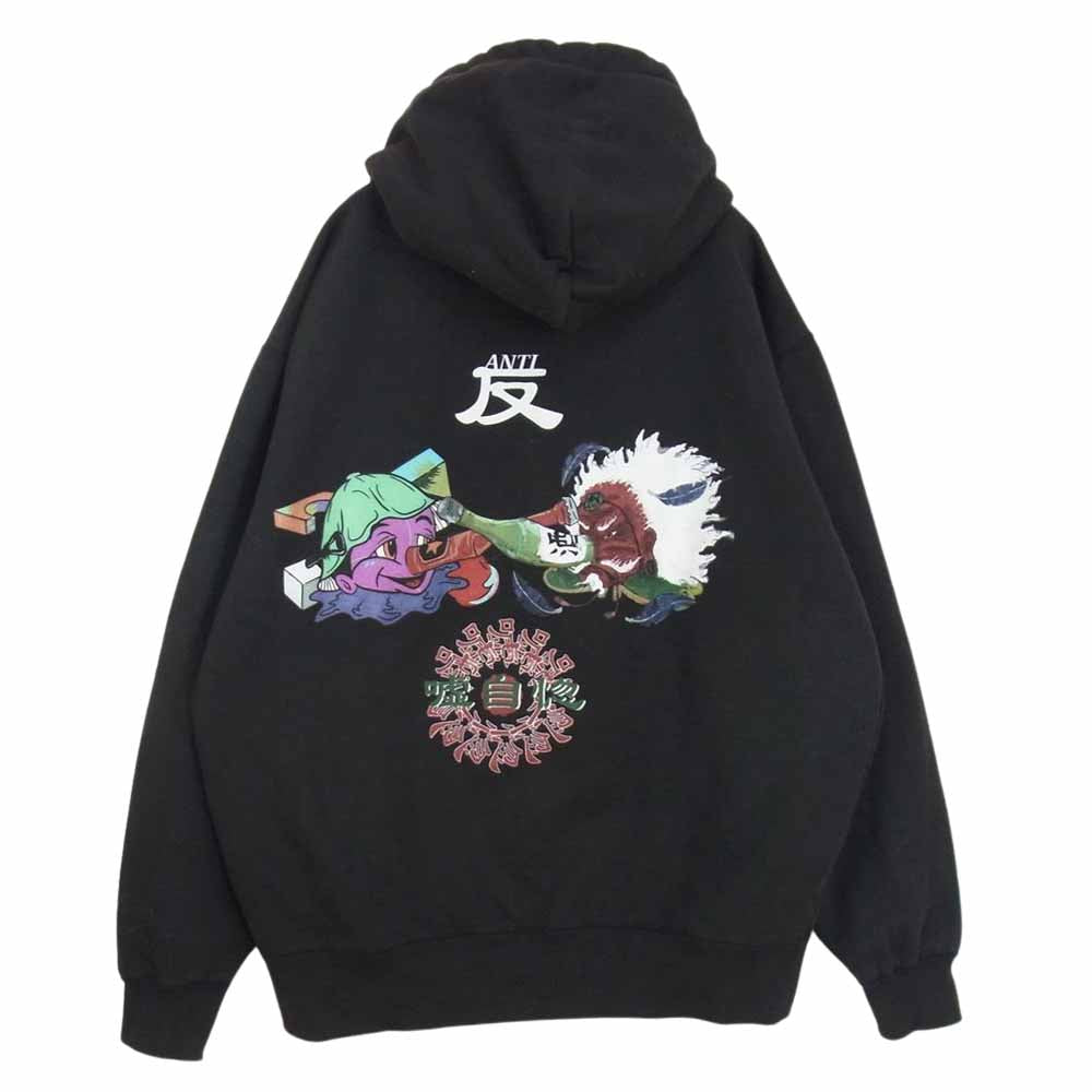 ハングオーバーズ × freaksstore フリークスストア 別注 SWEAT HOODIE スウェット フーディー ロゴ パーカー ブラック系 サイズ表記無【中古】