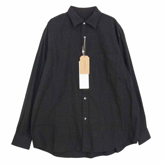 COMOLI コモリ 17AW L03-02002 コットンネル フランネル 長袖 コモリシャツ チャコール系 1【新古品】【未使用】【中古】