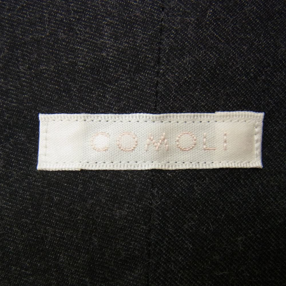 COMOLI コモリ 17AW L03-02002 コットンネル フランネル 長袖 コモリシャツ チャコール系 1【新古品】【未使用】【中古】