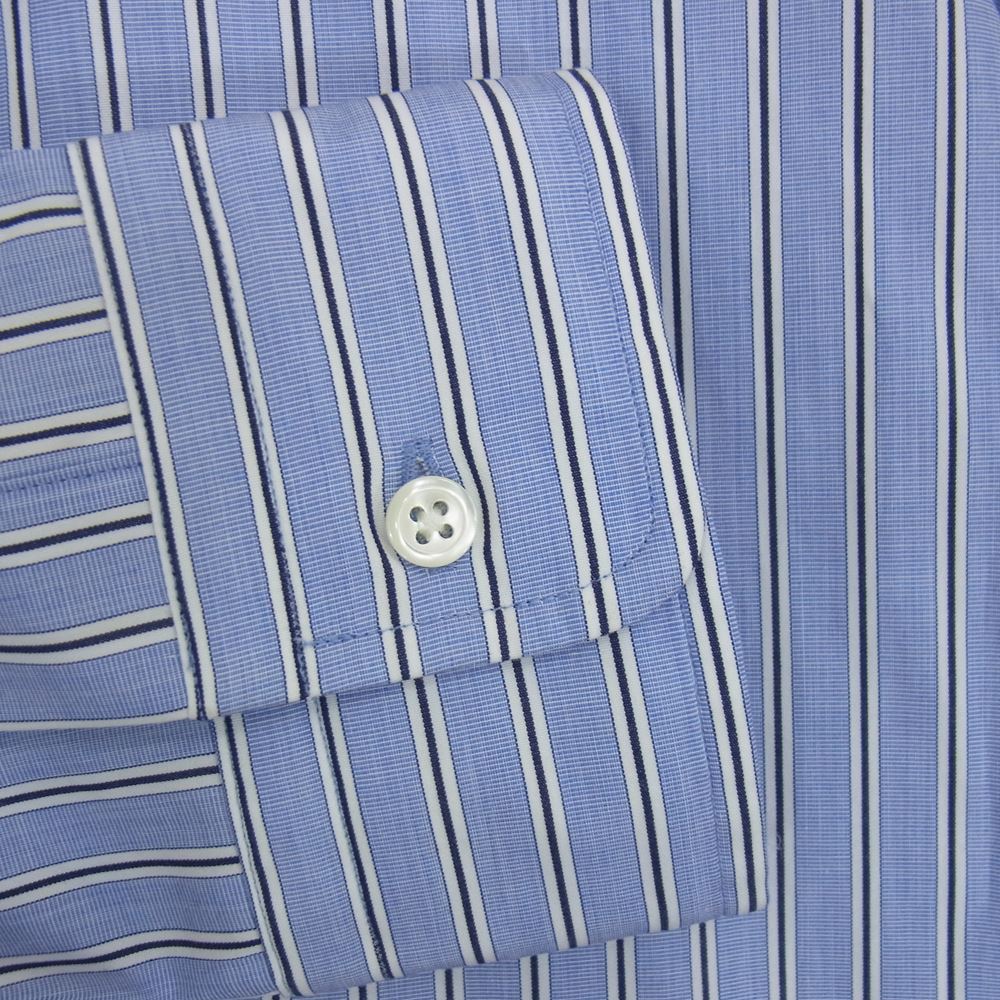 GRAPHPAPER グラフペーパー GM183-50079B Thomas Mason L/S B.D Box Shirt トーマスメイソン ボタンダウン ストライプ 長袖 ボックス シャツ ブルー系 2【新古品】【未使用】【中古】