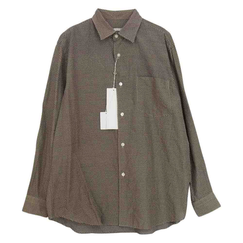 COMOLI コモリ 17SS K01-02004 シルク ドット 長袖 コモリシャツ  ブラック系 1【新古品】【未使用】【中古】
