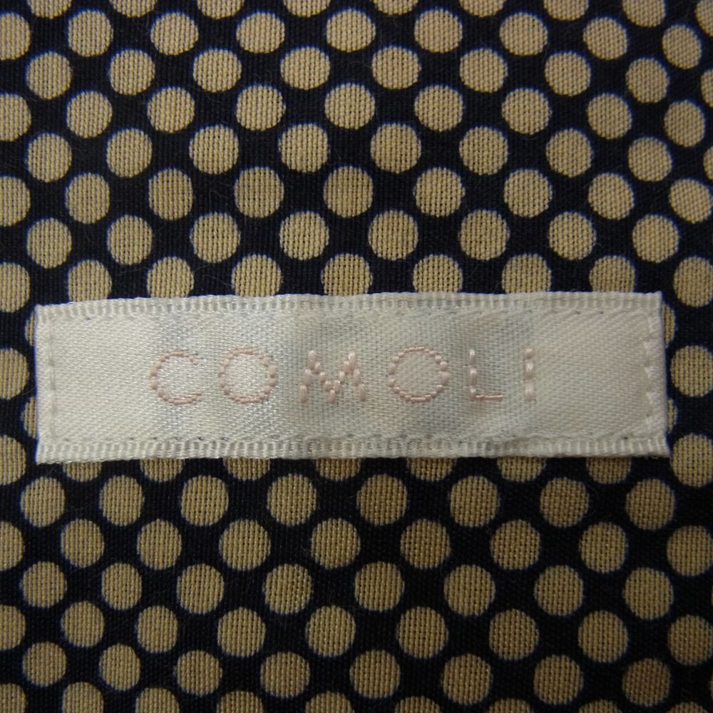 COMOLI コモリ 17SS K01-02004 シルク ドット 長袖 コモリシャツ  ブラック系 1【新古品】【未使用】【中古】