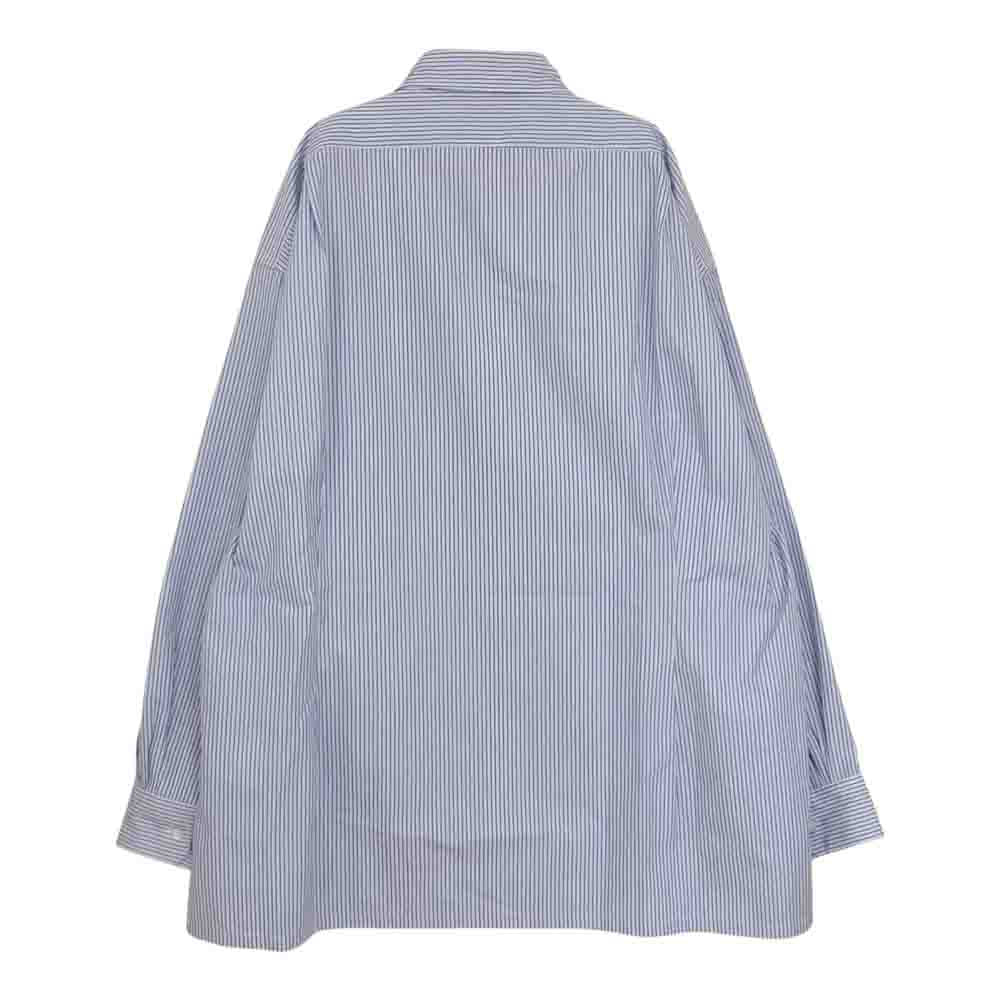 GRAPHPAPER グラフペーパー GM192-50505 L'ECHOPPE 別注 Thomas Mason Regular Collar Shirt トーマスメイソン ボタンダウン ストライプ 長袖 シャツ ブルー系 F【新古品】【未使用】【中古】