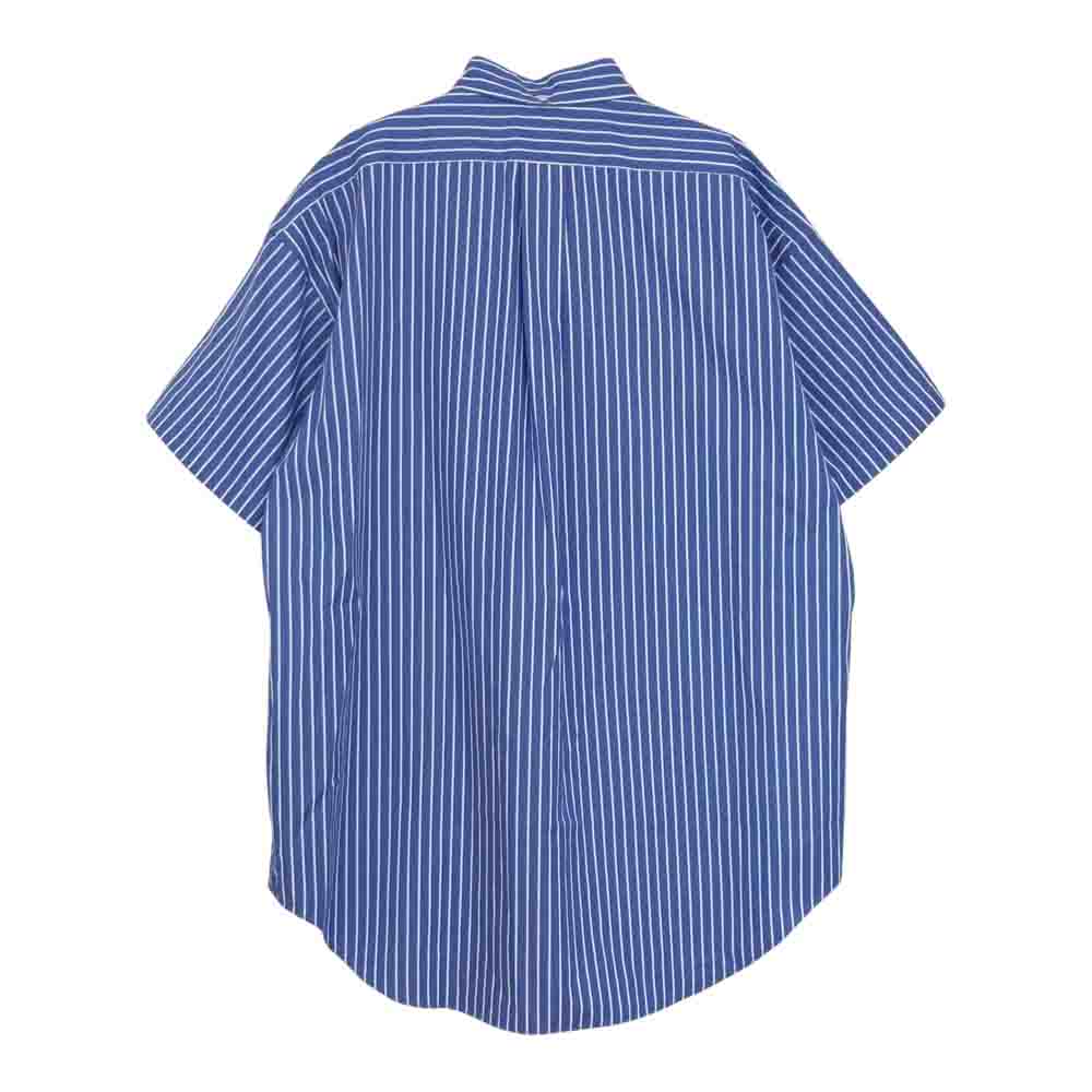 GRAPHPAPER グラフペーパー GM182-50501B Thomas Mason S/S B.D Shirt トーマスメイソン ボタンダウン ストライプ 半袖 シャツ ブルー系 1【新古品】【未使用】【中古】
