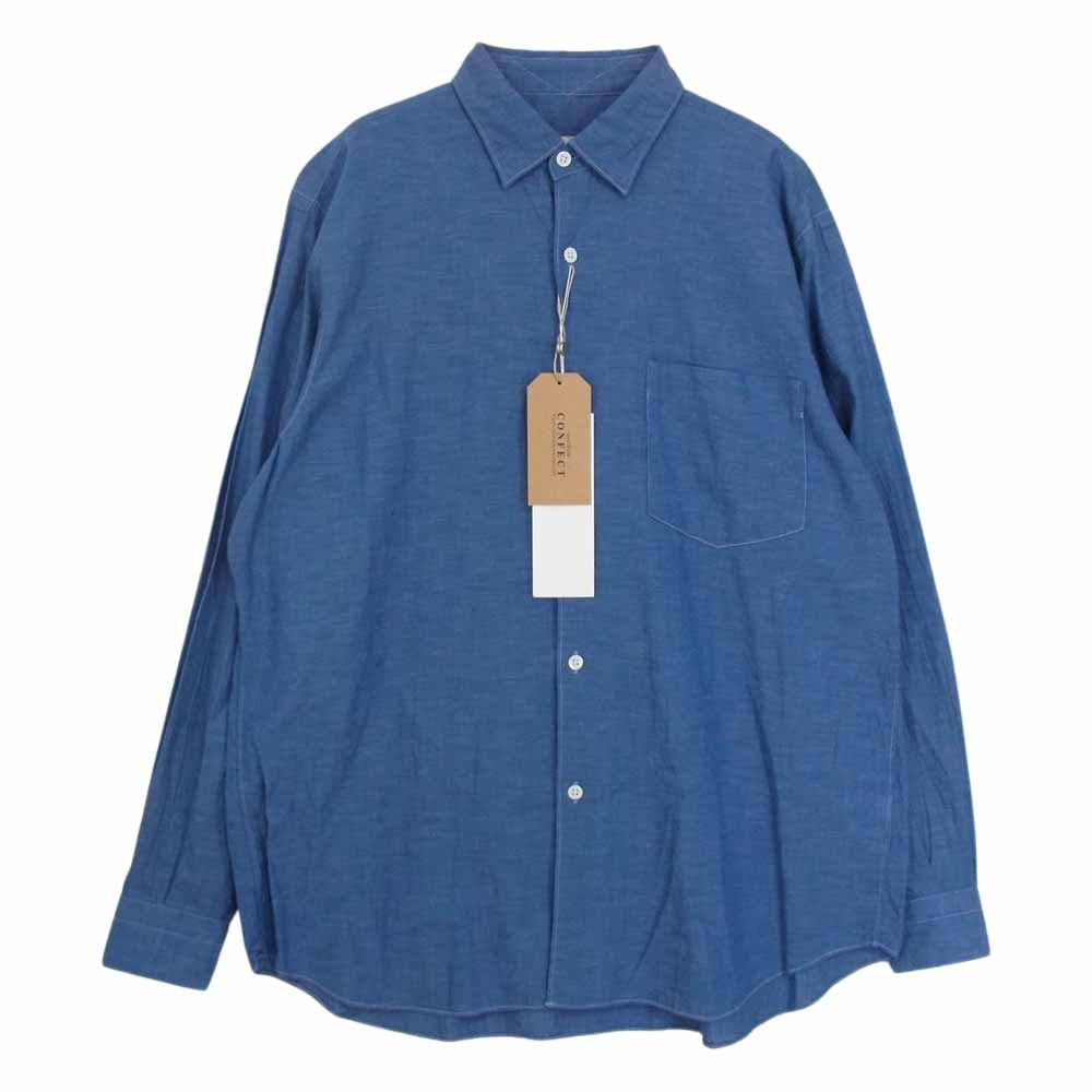 COMOLI コモリ 15AW 15F-02003 ベタシャン 長袖 コモリシャツ ブルー系 1【新古品】【未使用】【中古】