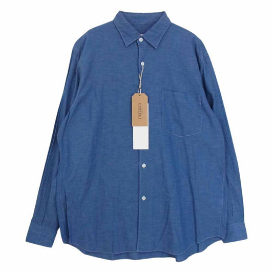 COMOLI コモリ 15AW 15F-02003 ベタシャン 長袖 コモリシャツ ブルー系 1【新古品】【未使用】【中古】