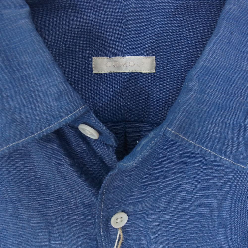 COMOLI コモリ 15AW 15F-02003 ベタシャン 長袖 コモリシャツ ブルー系 1【新古品】【未使用】【中古】