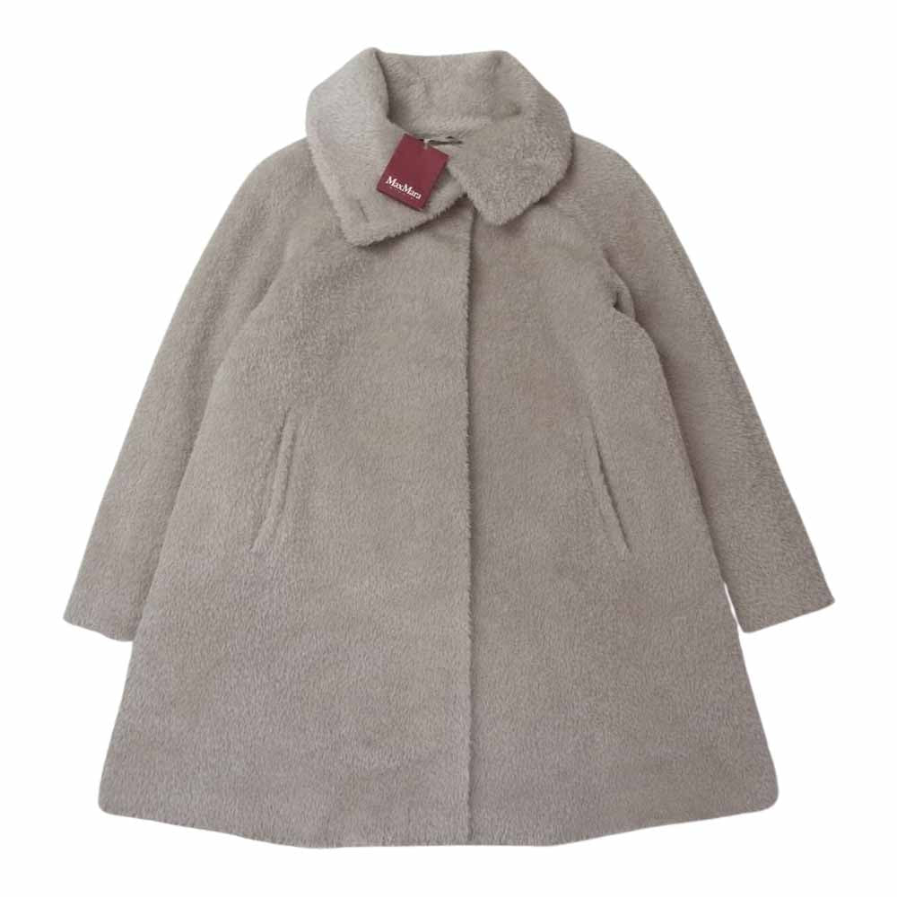 MAX MARA マックスマーラ STUDIO 赤タグ イタリア製 アルパカ ヴァージンウール シャギー コート ベージュ系 40【中古】