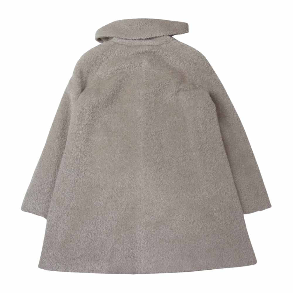 マックスマーラ 白タグ アルパカ シャギーコート ベージュ ノーカラー L MAX MARA マックスマーラ STUDIO 赤タグ イタリア製 アルパカ