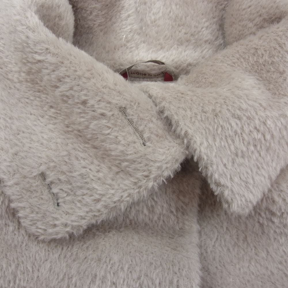 MAX MARA マックスマーラ STUDIO 赤タグ イタリア製 アルパカ ヴァージンウール シャギー コート ベージュ系 40【中古】