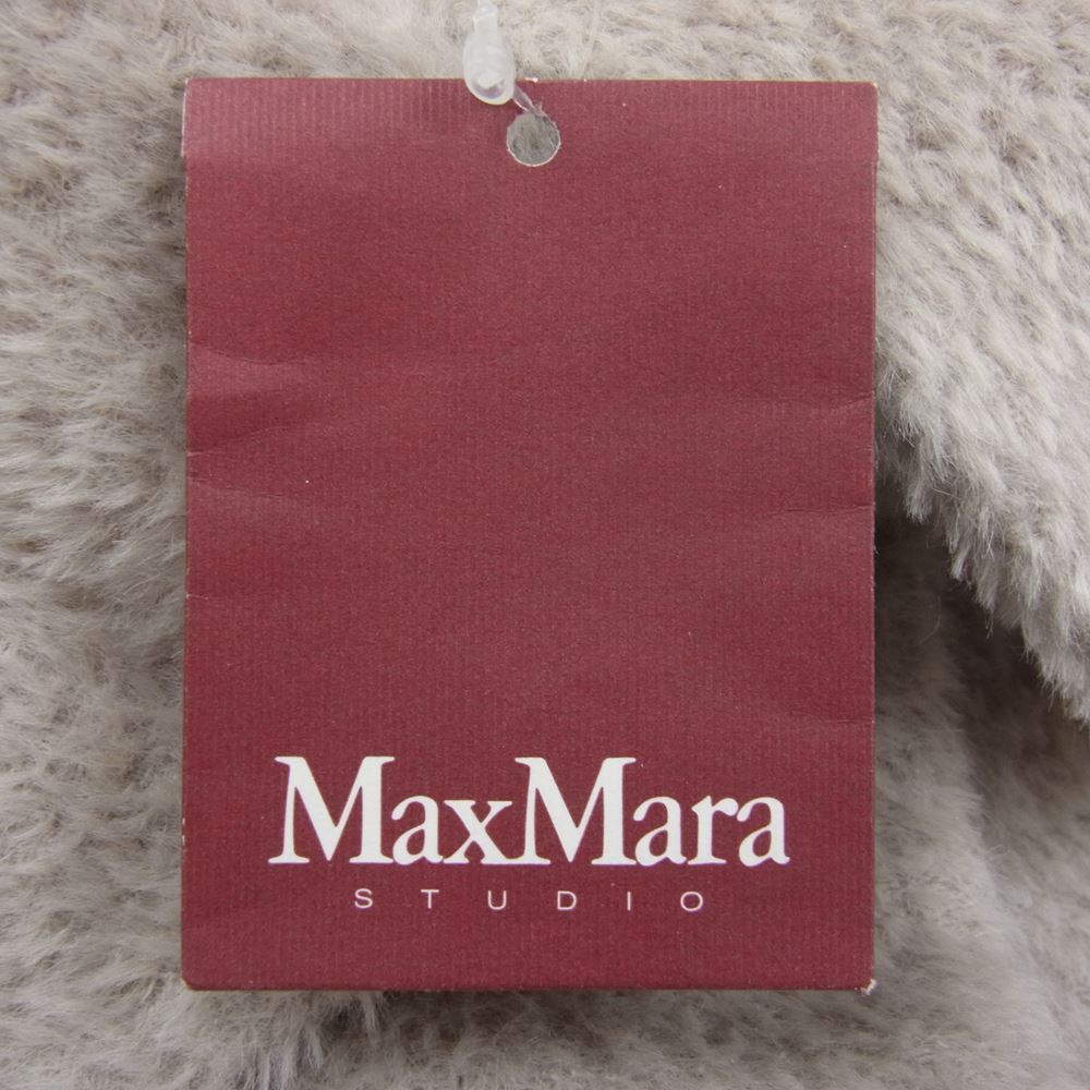 MAX MARA マックスマーラ STUDIO 赤タグ イタリア製 アルパカ ヴァージンウール シャギー コート ベージュ系 40【中古】