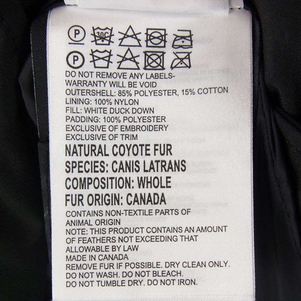 CANADA GOOSE カナダグース 2302JL 国内正規品 グリフィンタグ MACKENZIE PARKA マッケンジーパーカー ダウン コート ブラック系 S【中古】